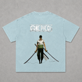 A light blue short-sleeve t-shirt 